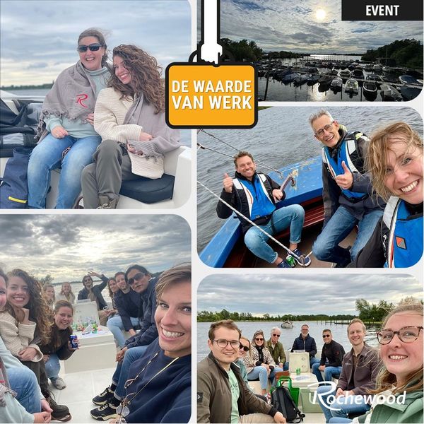Collega's van Rochewood in diverse bootjes tijdens een event op de Loosdrechtse Plassen